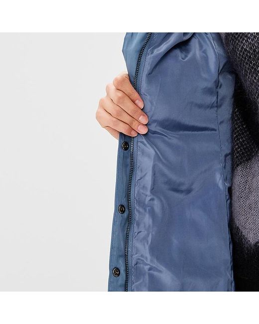 Emporio Armani Blue A Cotton-Padded Suit With A Hooded Jacket