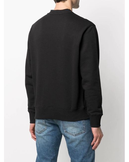 Versace Jeans Black Baroque Monogram Print Sweatshirt for men