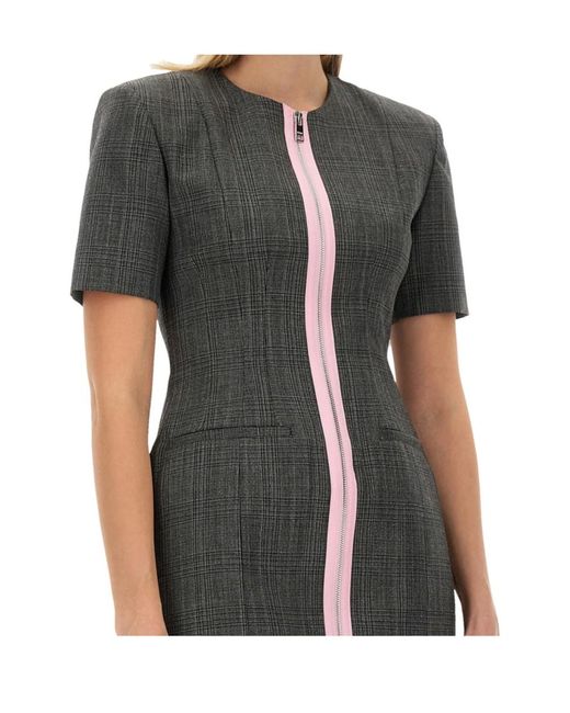 MSGM Black Zip-Up Mini Dress