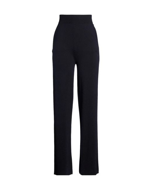 Max Mara Blue Solid Casual Trousers