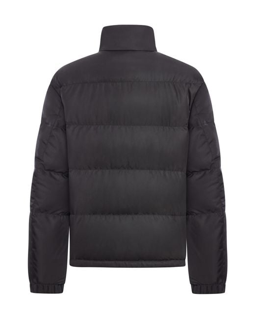 Prada Blue High Neck Zip-Up Quilted Jacket for men