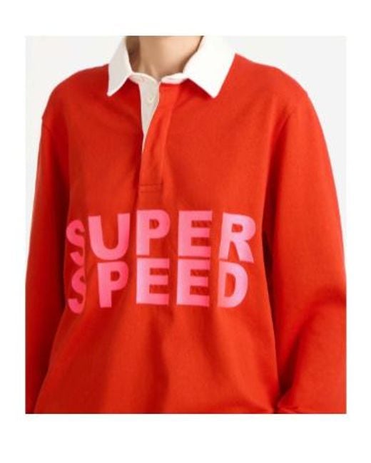J.W. Anderson Red Jw Anderson Super Speed Logo Rugby T-Shirt