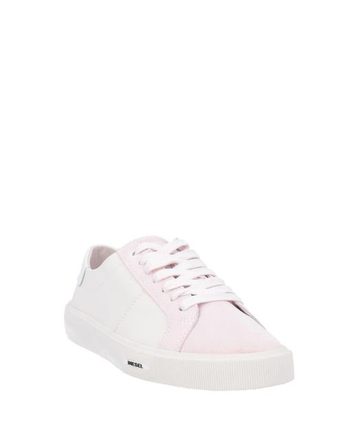 DIESEL White Solid Color Sneakers