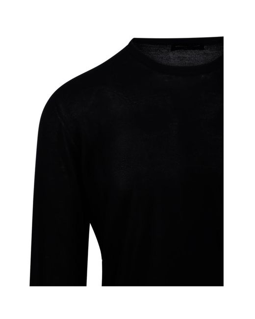 Roberto Collina Black Round Neck Sweater for men