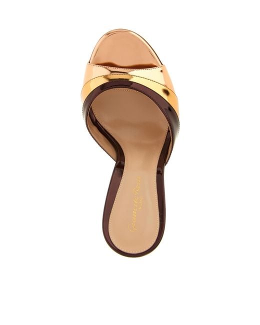 Gianvito Rossi Metallic Marea Mirror-Effect Mules