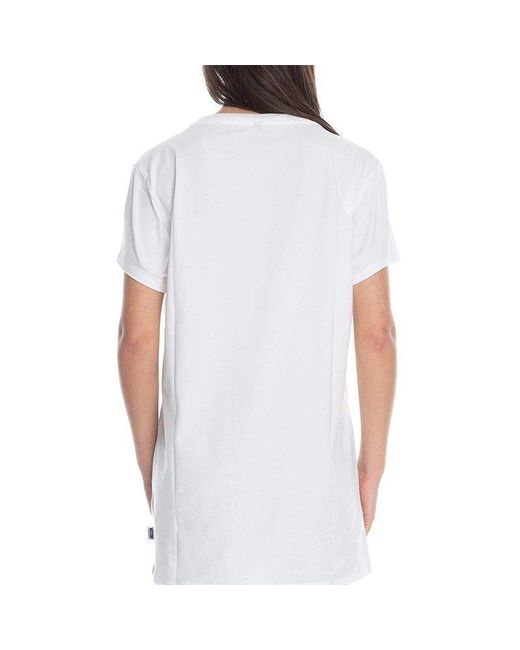 Moschino White Logo Details T-Shirt Dress