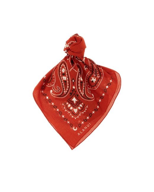 Alanui Red Paisley Bandana Scarf