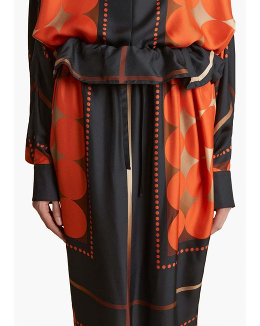 Khaite Red Printed Skirt