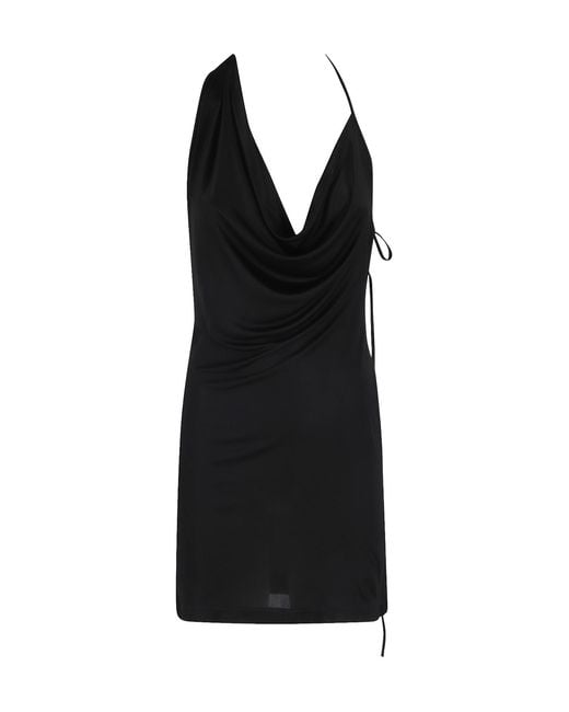 Amazuìn Black V-Neck Sleeveless Dress
