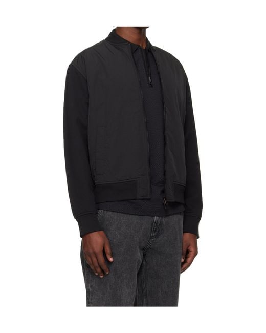 Boss Black Logo-Patterned Bomber Casual Jacket for men