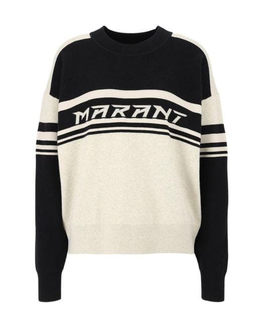 Isabel Marant Black Isabel Marant Étoile Callie Logo Intarsia Crewneck Jumper