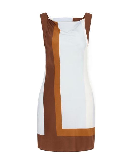 Sir Brown Striped Print Dress