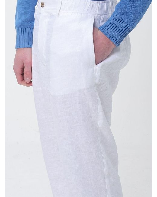 Ecoalf White Ethiwin Button Trousers for men