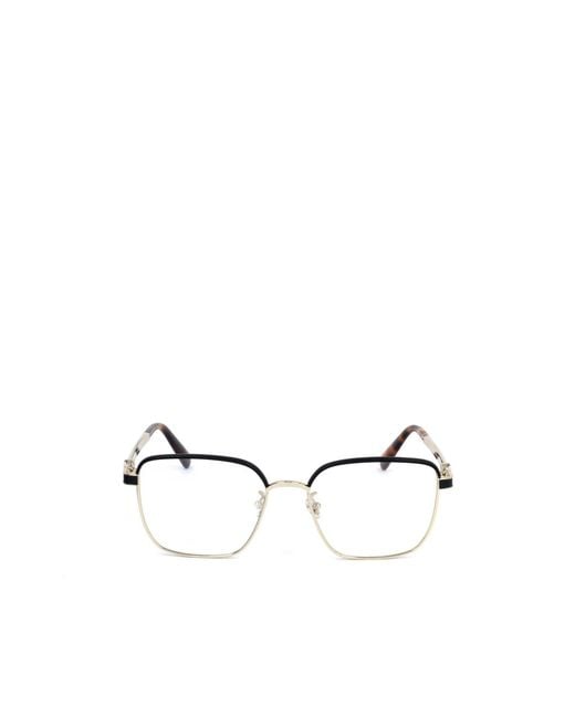 Moncler Metallic Eyewear Square Frame Glasses for men