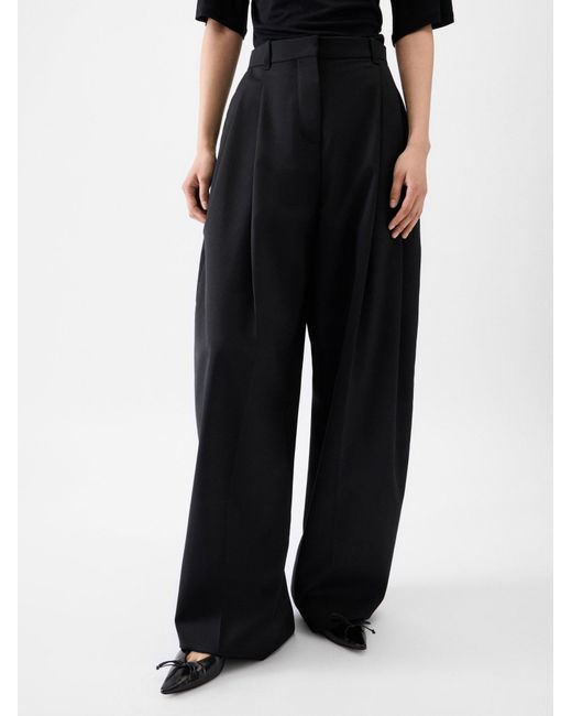 Jacquemus Black Pleated Wide-Leg Pants