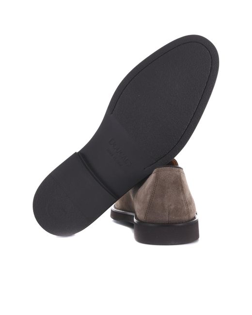 Doucal's Brown Almond-Toe Slip-On Loafers for men