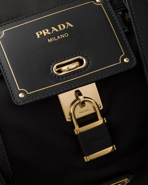 Prada Black Triangle-Logo Zipped Large Luggage