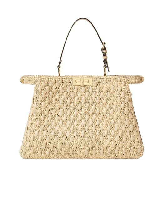 Fendi Natural Peekaboo Soft Large Tote Bag