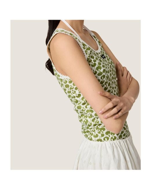 Miu Miu Green Cotton Tank Top
