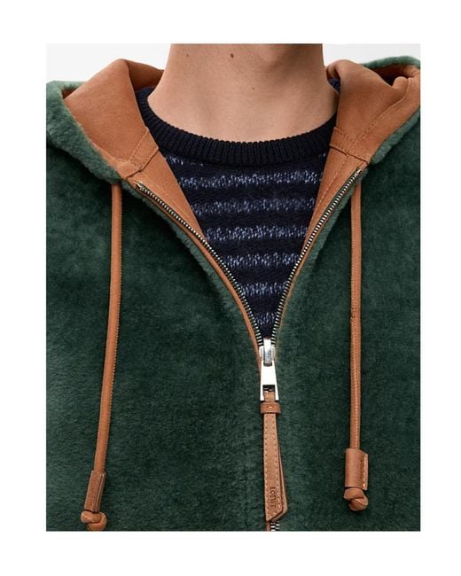 Loewe Green Zipped Hoodie for men