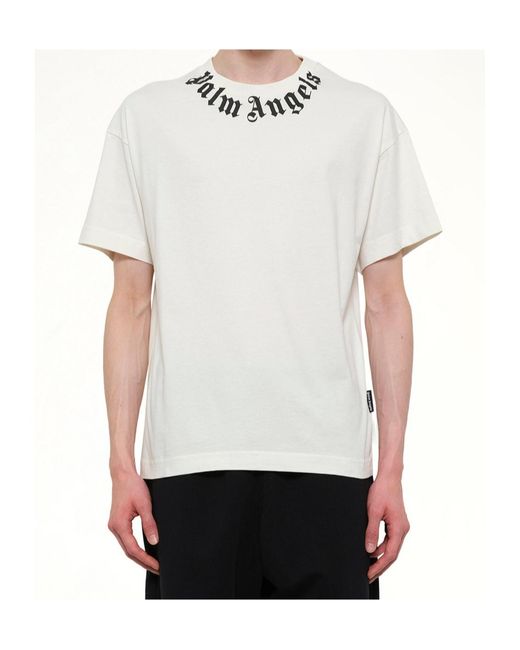 Palm Angels White Logo T-Shirt for men