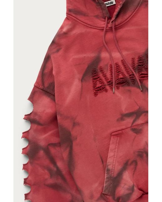 AVAVAV Red Laser Cut Logo Hoodie for men