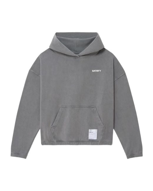 Satisfy Gray Logo-Print Hoodie for men