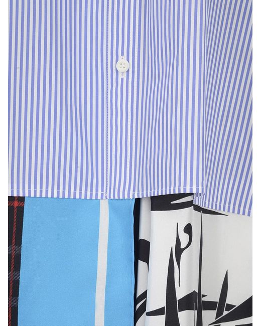 Balenciaga Blue Scarf Shirt Dress