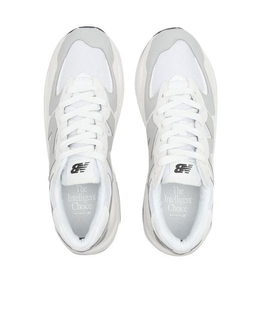 New Balance White Logo Low-Cut Sneakers for men