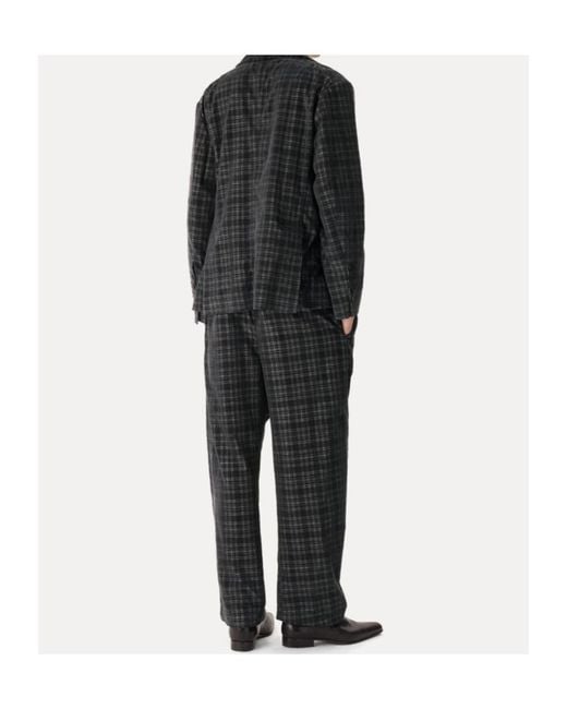 Vivienne Westwood Black Drunken Check Pants for men