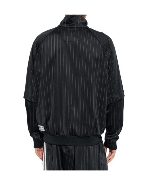 Y-3 Blue Stand Up Collar Striped Sweatshirt for men