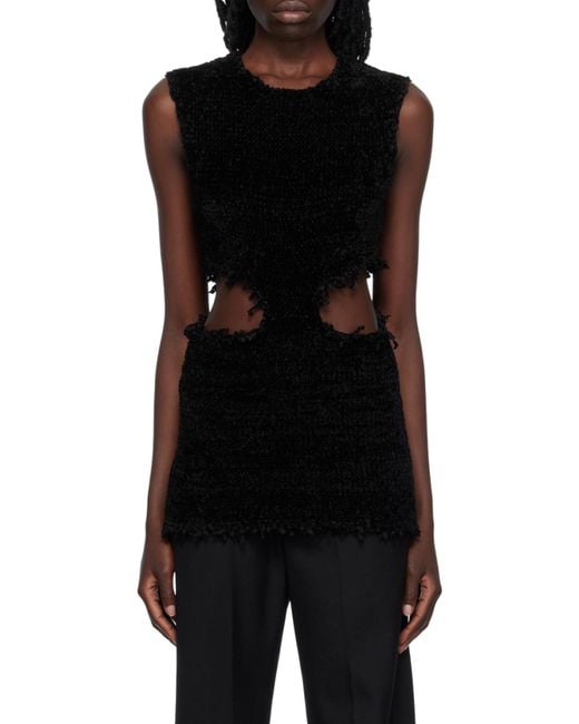 Jil Sander Black Cut-Out Detailed Sleeveless Dress