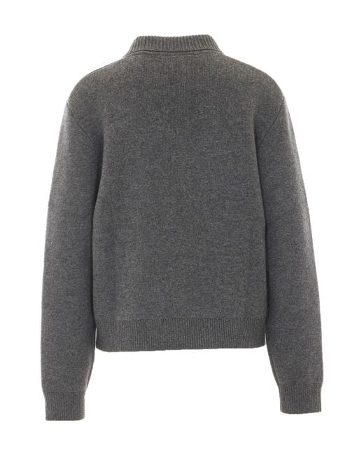 Lisa Yang Gray Aleya Zip-Up Cardigan