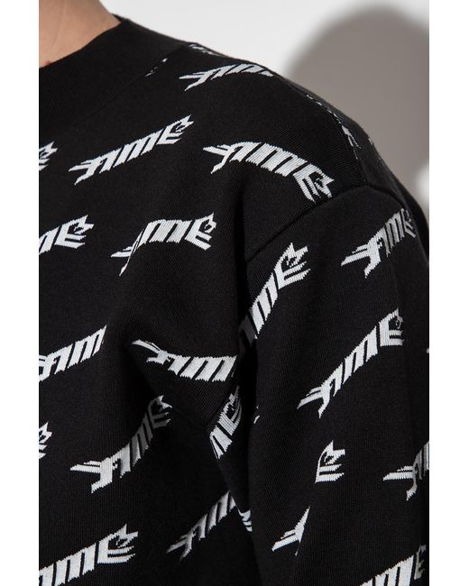 Ambush Black Allover Logo Intarsia Sweatshirt for men