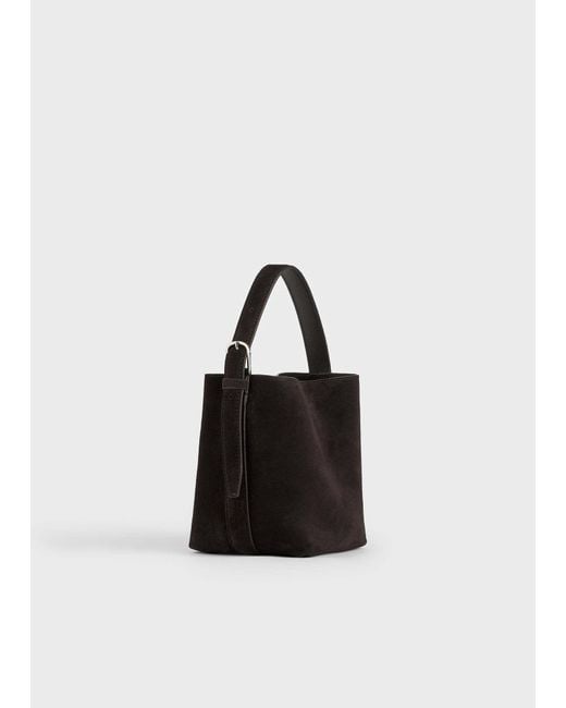 Totême Black Belted Suede Tote Bag