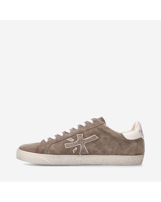 Premiata Brown Logo Lace Up Sneakers for men