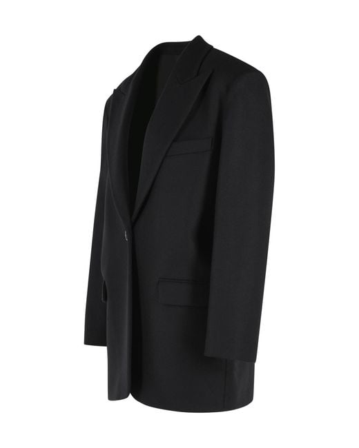 ANDAMANE Black 'Teresa' Virgin Wool Oversize Blazer