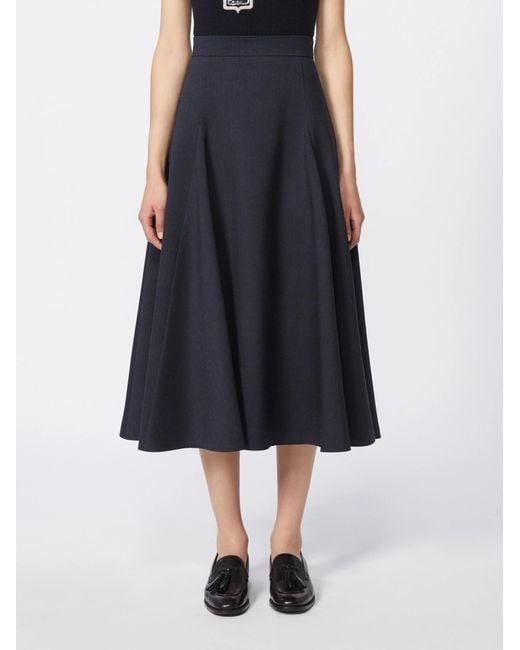 Max Mara Blue Whisky A-Line Skirt