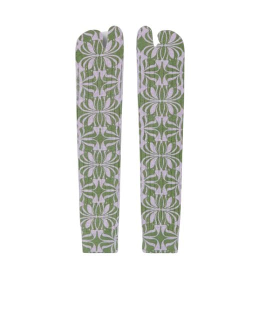 Dries Van Noten Green Pattern Socks