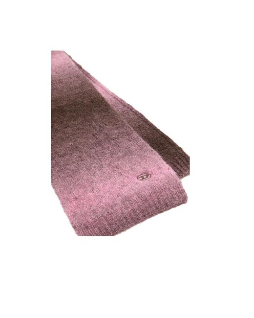 DIESEL Purple K-Pellino Logo Embroidered Scarf for men