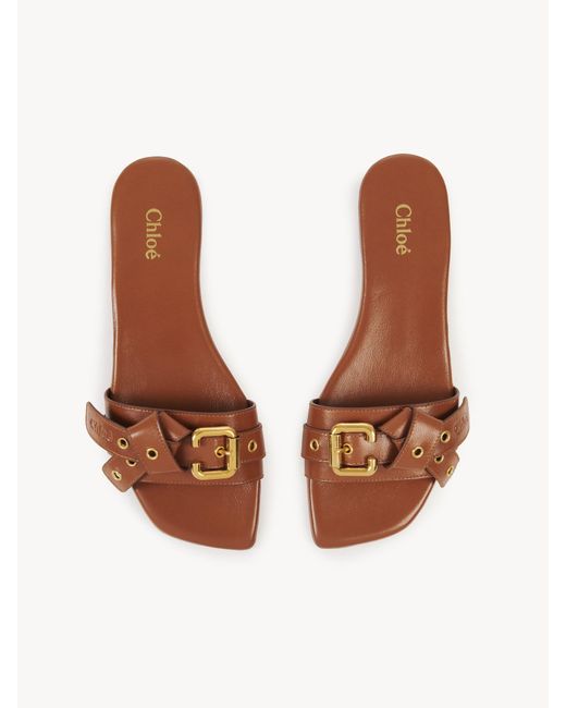 Chloé Brown Chloé Mae Knot-Detailed Slides