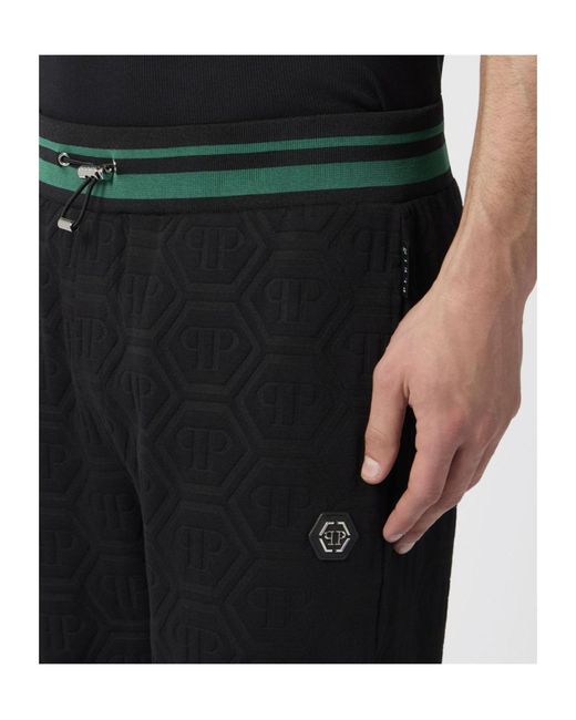 Philipp Plein Black Jacquard Monogram Track Pants for men