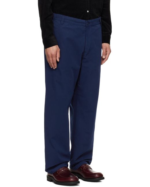 Carhartt Blue Logo-Patch Trousers for men