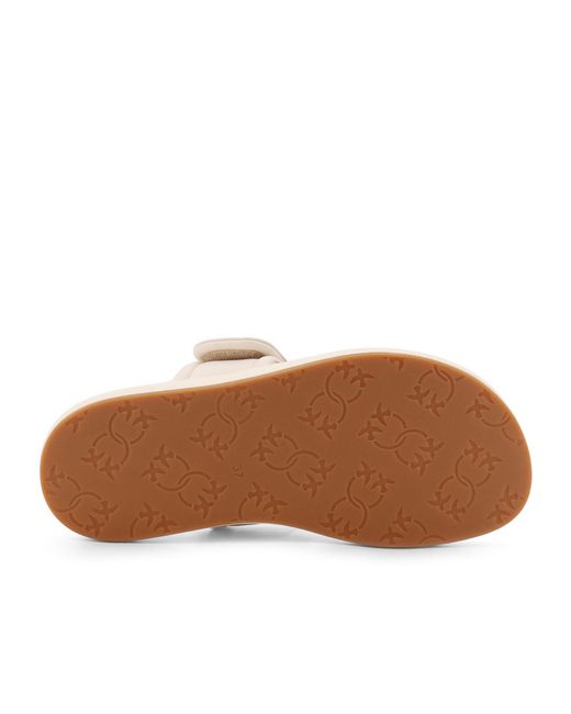 Pinko Natural Studded Logo Detail Sandals