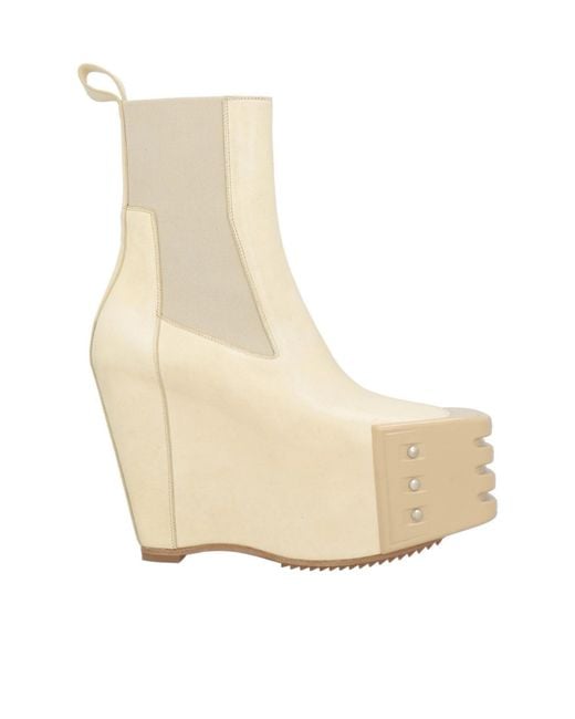 Rick Owens White Solid-Color Chelsea Boots