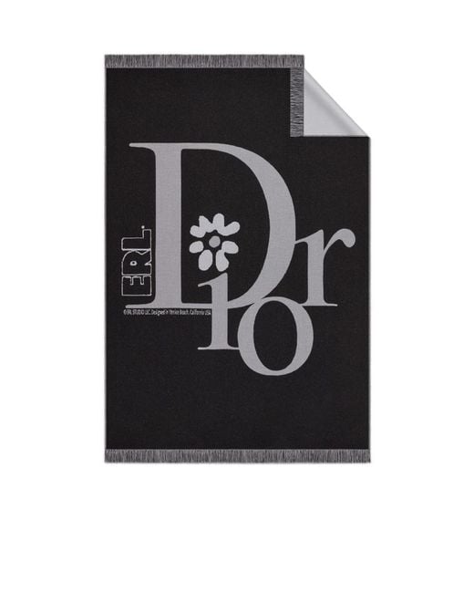 Dior Black Homme Fringed Scarf for men