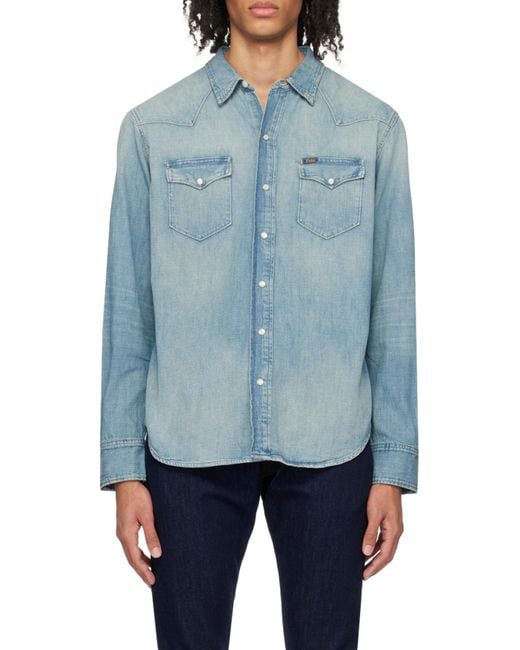 Polo Ralph Lauren Blue Long-Sleeved Denim Shirt for men