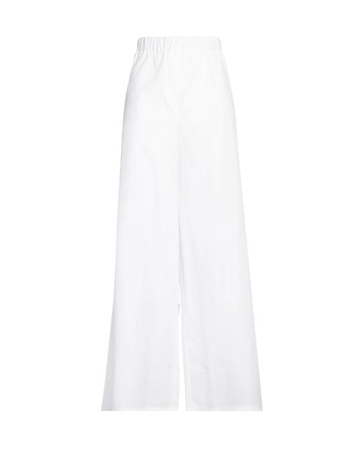 Max Mara White Plain Colour Casual Trousers