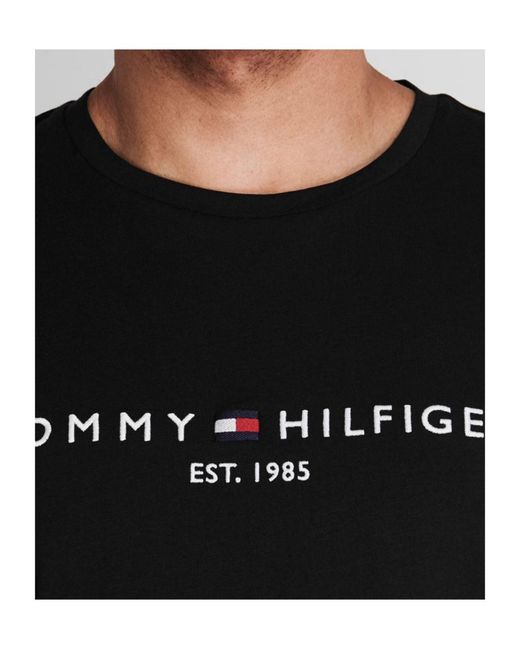 Tommy Hilfiger Black Logo Short Sleeve T-Shirt for men