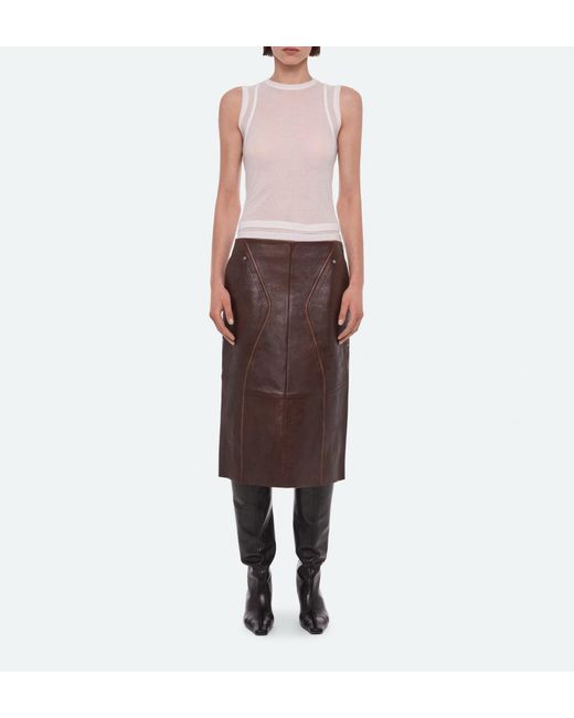 Helmut Lang Brown Solid-Color Skirt